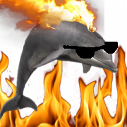Cool dolphin with flames